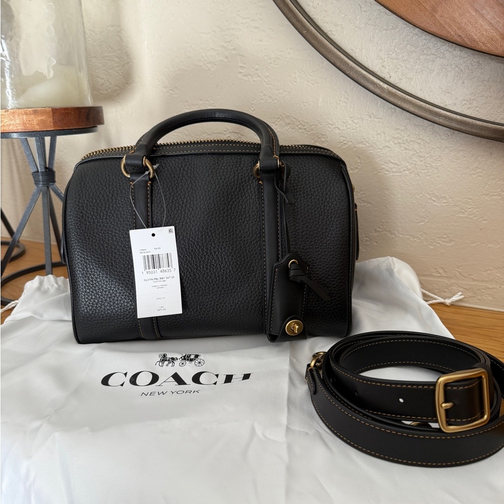 Coach Black Leather Ruby 25 Satchel C8864